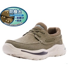 固特異 Goodyear 透氣帆布防潑水免綁帶輕量緩震夜間反光健行鞋