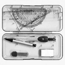 각도기 컴퍼스 세트 학용품 제도 학교준비물 문구, 1개