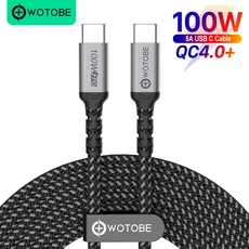 USB C to 케이블 WOTOBE 롱 10 피트 타입 5A E 마크 고속 충전 나일론 브레이드 코드 맥북 프로 호환 3m, 02 1m