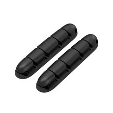 【6孔】全硅膠多功能理綫器桌麵集綫器自粘電綫卡綫扣整理固定器, 黑色2件, 1個