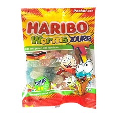 하리보 웜즈 사우어 80g x 10개입 HARIBO 젤리 reo+29432Of, 10개