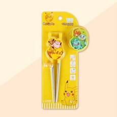 （現貨） 韓國 pokemon 寶可夢 皮卡丘 〰 兒童筷子 學習筷 筷子湯匙組, 1個, 寶可夢學習筷, 黃色, 筷子
