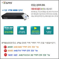Seagate DVR용 1000GB(1TB) 하드디스크(저장장치)-녹화기 전용 하드디스크외 추가상품, 이지피스 QHDVR-2104L_265(HDD 1테라), 1개