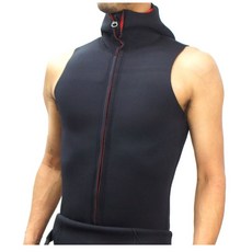 【日本潛水品牌】HeleiWaho Man 2.5mm潛水背心，拉鍊頭套式半身防寒衣，潛水衝浪適用, 男M