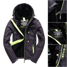 Superdry Original Windtrekker Japan. 男款防風夾克 內刷毛保暖 深灰螢光萊姆, 1個, 螢光綠