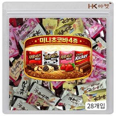 에이치케이마켓 크라운 해태 미니 초코바 네가지맛 28개입 (키커바 자유시간3종), 240g, 1개