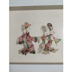 皮影 才子佳人 牛皮雕刻 手工上色 高23cm 一對, 如圖所示, 1個