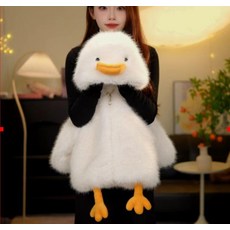 귀여운 노란오리 외투 자켓 잠바 두꺼운 보온 아우터 호랑이 토끼, 80cm, 1개, 리틀덕 화이트