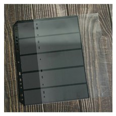 珠友 7765 集郵卡/橫五格/5張入/集郵冊內頁/紀念郵票典藏/郵票收集, 黑底, 1個