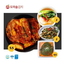 도미솔김치 [도미솔김치] 도미솔 김치 4종 총10kg(포기김치 5.5kg삼색물김치2kg열무김치2kg깻잎김치0.5kg) 121394
