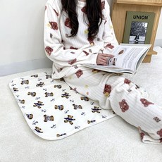 80x110 안심 생리 방수패드 곰돌이 무늬 순면 그날 패드 4size, S사이즈 (35X45)