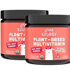 라마내추럴스 키즈 리얼 과일 멀티비타민 딸기맛 구미 LLAMA NATURALS Kids Real Fruit Multivitamin, 90정, 2개