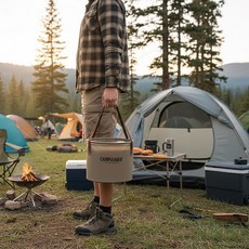 캠핑 접이식 바스켓 설거지통 낚시 세차 버킷 원형, 10L