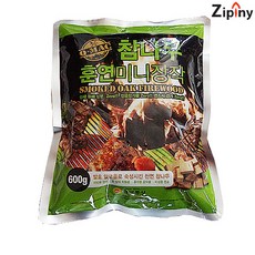 지피니 참나무 훈연 미니 장작 600g 1개 바로 불붙는 장작
