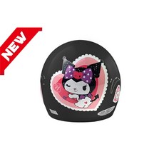 兒童安全帽 台灣製造 小童安全帽 愛心酷洛米 卡通安全帽 54-57CM, 黑色, 1個