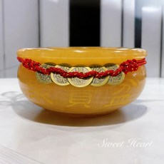 Sweet Heart 田芯開運 新品 天然 黃玉 聚寶盆 組合 16cm 開運財源滾滾來 黃玉聚寶盆 套組 含淨化開光, 1個, 單盆含五帝綁繩 一入