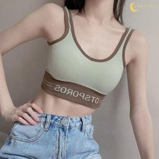 運動內衣女高中生撞色背心 跑步防震無鋼圈性感初中文胸 - 泡芙小店