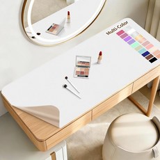 책상용 화장대용 메이크업 매트 59.9 x 30cm(23.6 x 11.8인치) 양면 메이크업 매트 청소하기 쉬운 책상 패드 - 방수 및 내유성 화장대 액세서리 (베이지 및, 화이트와 카키, 15.7" x 31.5"