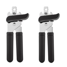 安全不割手開罐器，不鏽鋼多功能開罐刀，安全簡易開罐頭開瓶器, 黑色手柄開罐器升級版 2件, 1個