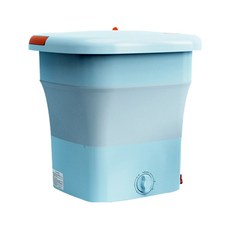 迷你摺疊洗衣機，輕巧便攜，一鍵啟動，多功能用途，節能省電, 藍色瀝水籃+水管+紫光殺菌, 32A001444