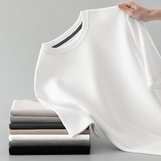 남성 쿨티 라운드 반팔티 여름 와플 무지 라운드넥 티셔츠 KK972