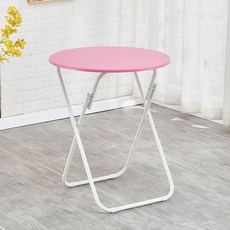 철제테이블 원형 접이식 철제 2인 테이블 야외 직경 60cm 원형 카페 접이식 60CM 녹, F. 화이트 선반 핑크 테이블