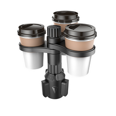 와이피 차량용 음료거치대 커피컵홀더 3컵 수납 회전형 차량 컵홀더, 블랙, 1세트