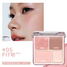 Judydoll 橘朵 四色高光腮紅盤, 1個, #05Fit粉 (裸米灰粉 ), Fit粉 (裸米灰粉 )