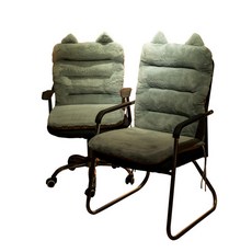 전기 온열 의자 방석 등받이 일체형 사무용 발열 쿠션, 대형 100x45cm 가열형, 3_토끼털가열매트퍼플