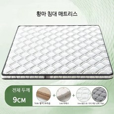 천연야자섬유 접이식 황마 매트리스 허리척추 안정 지지 고급 라텍스 함유 가정용 1인용, 1cm, 5_두께9cm황마솜1cm라텍스 100cmx190cm