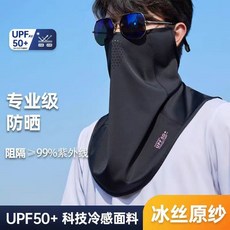 防曬面罩 - 冰絲透氣 抗紫外線 遮陽護頸面罩 - 戶外騎行/釣魚適用, 白色,均碼, 1個