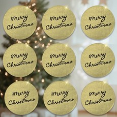 꼼씨라라 금박 크리스마스 포장스티커 선물포장, 금박 300개