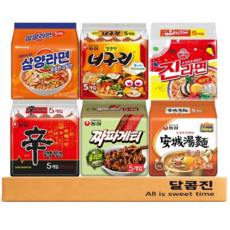 봉지라면 혼합 30 (신라면5+짜파게티5+안성탕면5+삼양라면5+너구리5+진라면매운맛5), 단일속성, 30개