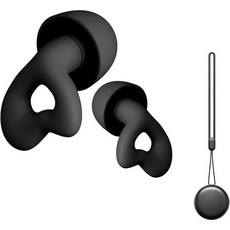 수면 소음 제거용 이어플러그 재사용 가능한 실리콘 청력 보호 45dB 감소 케이스 포함 4사이즈 라이브 뮤지션 스포츠블랙에 적용 가능