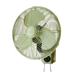 벽걸이 선풍기 앤티크 빈티지 레트로 그린 철제 장식용 가정용 무소음 클래식, 14인치 우드그레인화이트