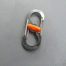 S-BINER 帶鎖八字安全扣 登山扣 鑰匙扣, 精緻S扣銀色1個裝, 1個