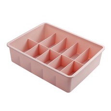 分隔收納盒 衣物整理盒 內衣褲襪子收納, 1個, 10格-淡粉