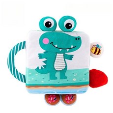 寶寶認知布書 益智啟蒙嬰兒觸覺響紙撕不爛早教玩具書, 鱷魚