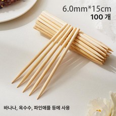 일회용 대나무 꼬치 핫도그 분식 꽂이 나무꼬지 오뎅, 1개, 15cmX6mm[100 개] 1개