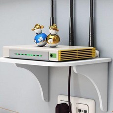 二層60cm 牆上置物架 無線免打孔 收納架 機頂盒路由器架, 一層