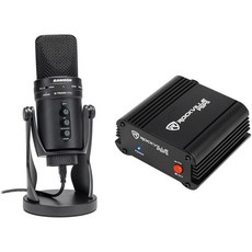 오디오 절약 번들 1 Samson G-Track Pro Studio USB 콘덴서 마이크 내장 인터페이스 Rockville PSP5 범용 48V 팬텀 전원 공급 상자 항목 2, 오디오 절약 번들 (1) Samson G-Track P, 1개