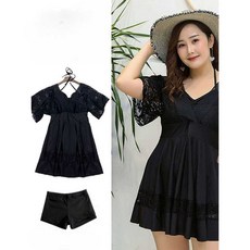 임산부수영복 빅사이즈 체형커버 반팔 쉬폰 수영복