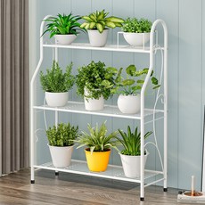 다기능3단 철제 화분받침대선반대 거실 정리대 베란다 다육이 진열대 다이, 1개, 흰색