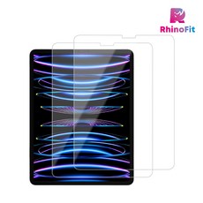 라이노핏 아이패드 프로11(1/2/3/4세대 공용) 강화유리 보호 필름 0.4mm, 2장