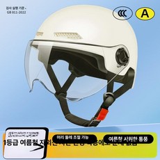 소두핏 초경량 세트 핸즈프리 오토바이 제품 세트상품 반모 내장형 헬멧 블루투스 오토바이용, 2.흰색 투명 짧은 거울