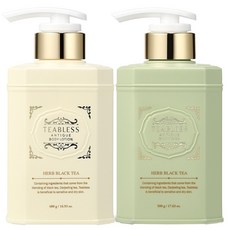 TEABLESS Antique草本紅茶保濕組 乳液 480ml+沐浴乳 500ml, 2瓶