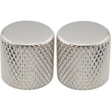 Musiclily Pro 인치 파인 24 스플라인 스틸 플랫 탑 노브 푸시온 볼륨 톤 컨트롤 USA Strat Tele 일렉트릭 기타 Precision Bass용 크롬 2개 세, Nickel