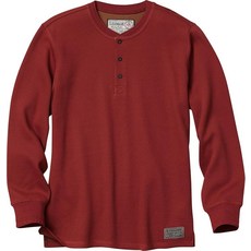 Legendary 화이트tails 남성용 헨리 셔츠 긴소매 고중량 이중 보온 레이어 카키 S_178782, L_178782, 반우드 레드