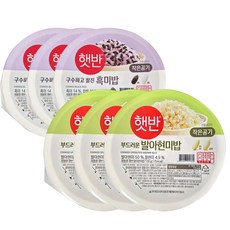 CJ 햇반 작은공기 ( 흑미밥 6개 + 발아현미밥 6개 ), 1개, 130g