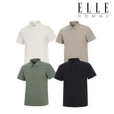 엘르 남성 아이스 쿨 기능성 스판 골프 반팔 카라티셔츠 97411 4종 택 1
